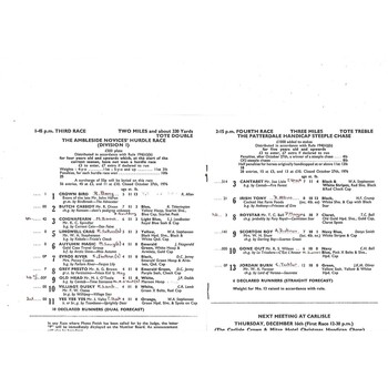 1976 Carlisle Horse Racing Racecard (15/11/1976) Second November Meeting