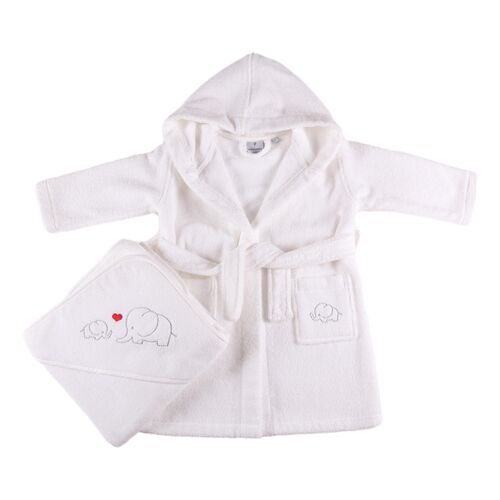 Elephant Bathrobe & Hooded Towel Set