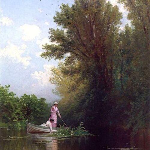 Gathering Water Lilies at Curzon's Mills, Newburyport, Massachusetts