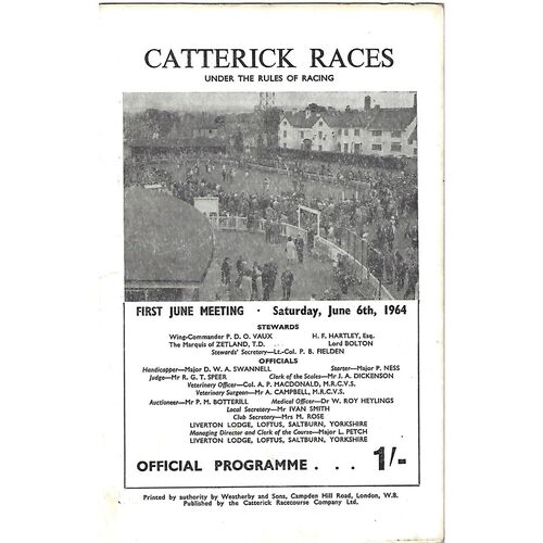 Catterick Horse Racing Racecards/Programmes