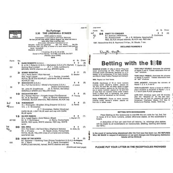 1982 Chester Meeting (21/08/1982) Horse Racing Racecard