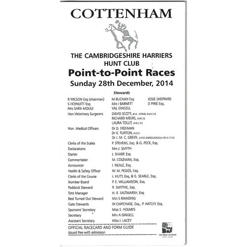 Cottenham Horse Racing Racecards/Programmes