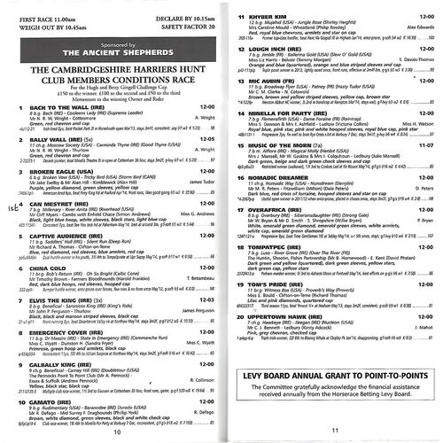 2014 Cottenham Point to Point Meeting (28/12/2014) Horse Racing Racecard