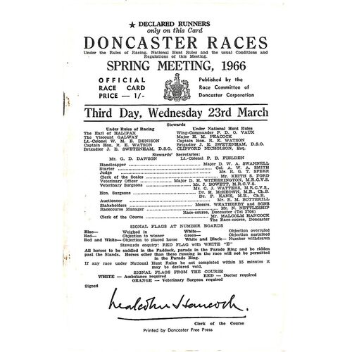 Doncaster Horse Racing Racecards/Programmes