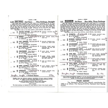 1966 Doncaster Whitsunday Meeting (30/05/1966) Horse Racing Racecard