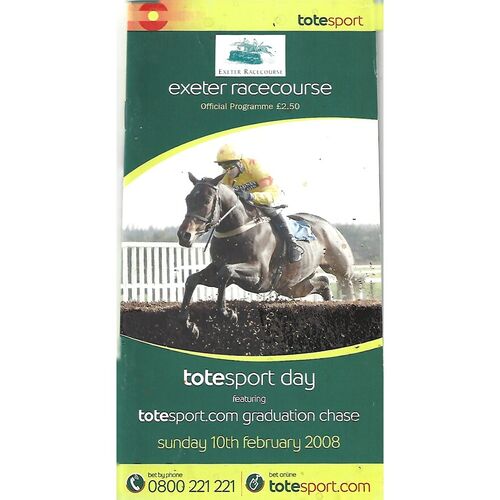 2008 Exeter Totesport Day Meeting (10/02/2008) Horse Racing Racecard