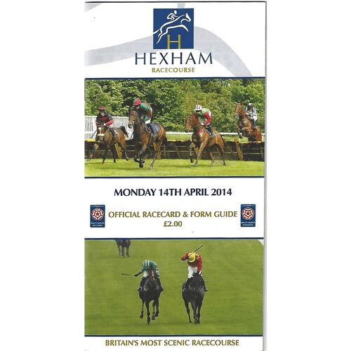 2014 Hexham Meeting (14/04/2014) Horse Racing Racecard