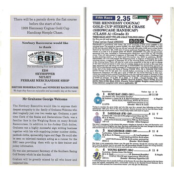 1999 Newbury Hennessey Gold Cup Meeting (27/11/1999) Horse Racing Racecard