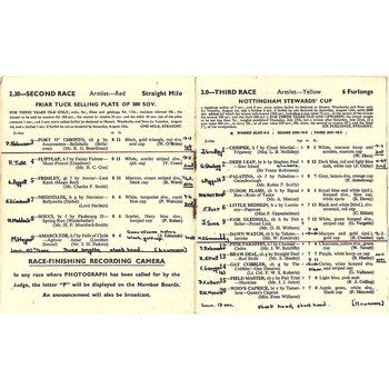 1961 Nottingham Summer Meeting (15/08/1961) Horse Racing Racecard