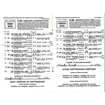1964 Nottingham July Meeting (06/07/1964) Horse Racing Racecard