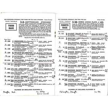 1964 Nottingham Summer Meeting (11/08/1964) Horse Racing Racecard