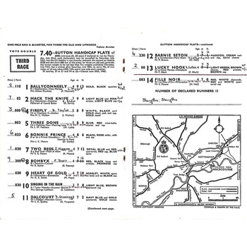 1965 Nottingham Second July Evening Meeting (26/07/1965) Horse Racing Racecard