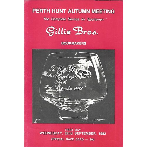 1982 Perth Race Meeting (22/09/1982) Horse Racing Racecard