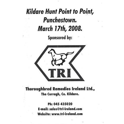 2008 Punchestown Kildare Hunt Point to Point Race Meeting (17/03/2008) Horse Racing Racecard