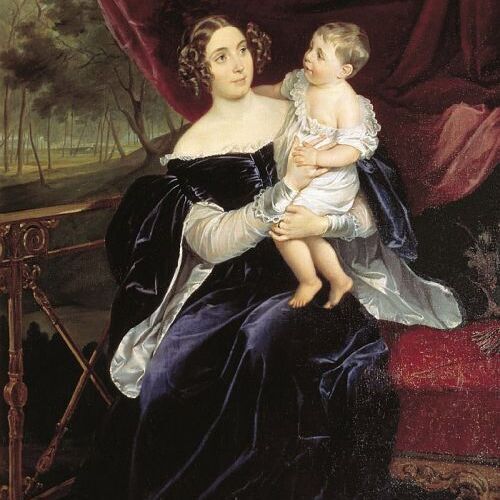 Portrait of Countess O. I. Orlova-Davydova and Her Daughter