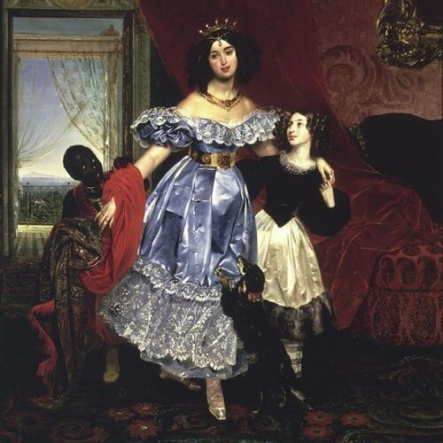 Portrait of Julia Samoylova with Giovannina Pacini and Black Boy