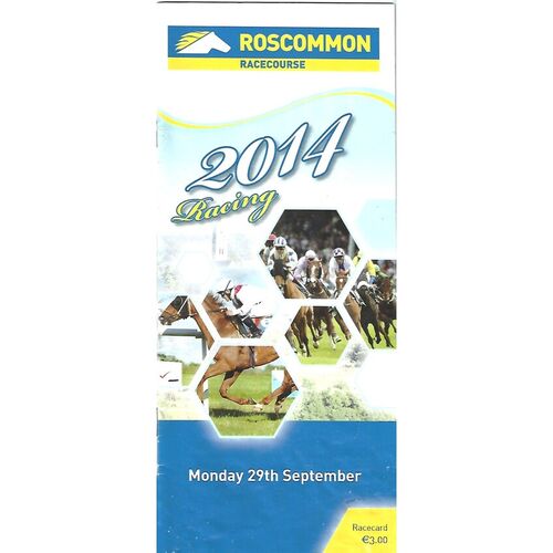 2014 Roscommon Meeting (29/09/2014) Horse Racing Racecard