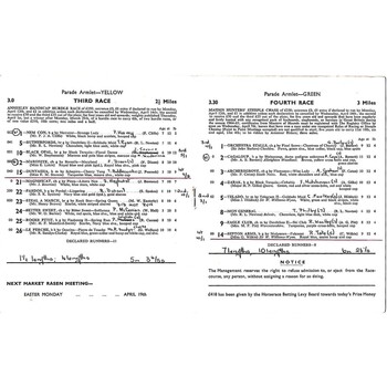1965 Southwell April Meeting (15/04/1965) Horse Racing Racecard