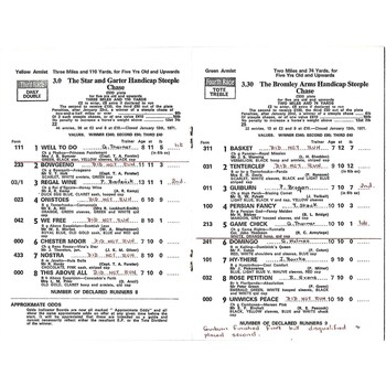 1971 Southwell February Meeting (10/02/1971) Horse Racing Racecard