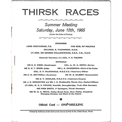 Thirsk Horse Racing Racecards/Programmes