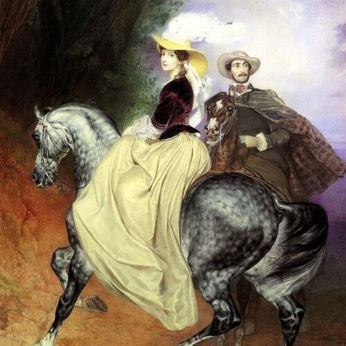 Portrait of E.I. Myussara and E. Myussar (Riders)