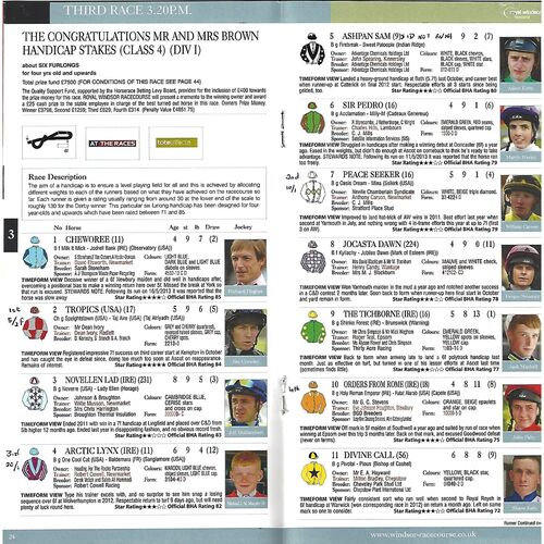 2013 Windsor Family Fun Day Race Meeting (27/05/2013) Horse Racing Racecard