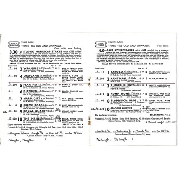 1964 York Race Meeting (30/06/1964) Horse Racing Racecard