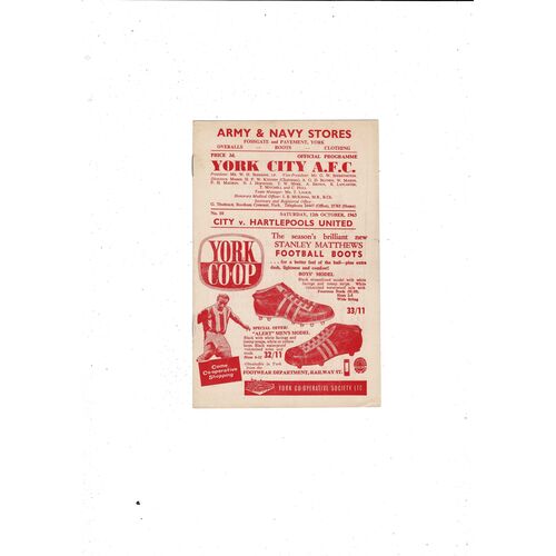 York City Home Football Programmes
