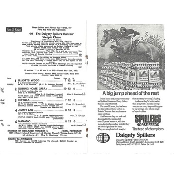 1982 Huntingdon Whitsunday Race Meeting (31/05/1982) Horse Racing Racecard