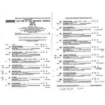 1986 Huntingdon Boxing Day Meeting (26/12/1986) Horse Racing Racecard