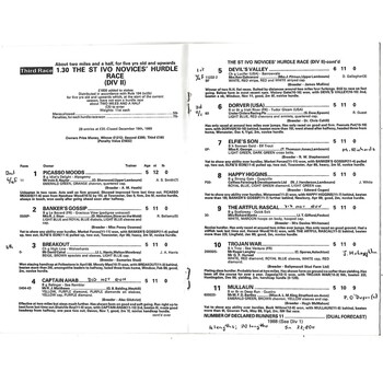 1989 Huntingdon Boxing Day Race Meeting (26/12/1989) Horse Racing Racecard