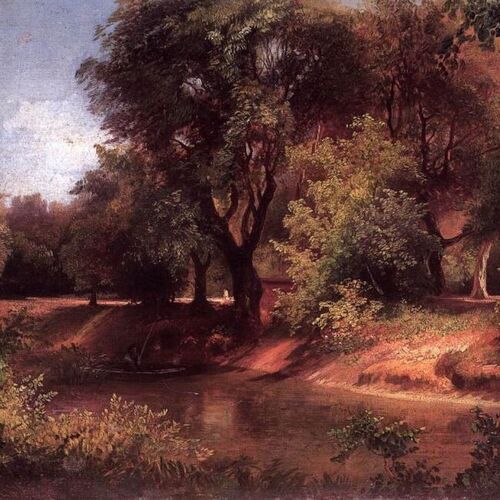 Forest Scene with River