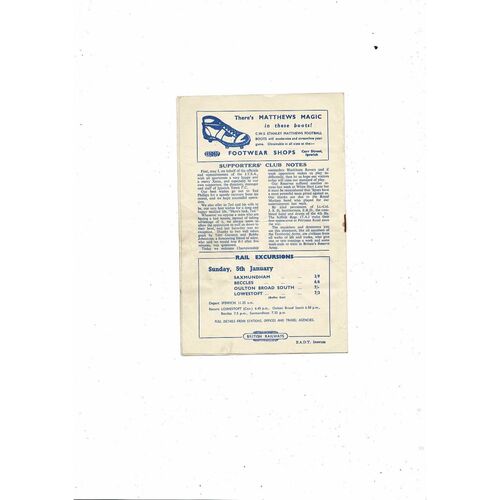 1957/58 Ipswich Town v Blackburn Rovers Football Programme