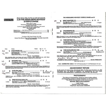 1991 Huntingdon October Race Meeting (26/10/1991) Horse Racing Racecard