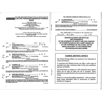 1992 Huntingdon October Race Meeting (24/10/1992) Horse Racing Racecard