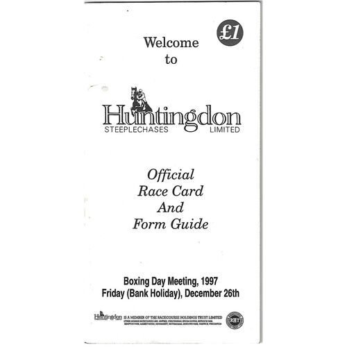 1997 Huntingdon Boxing Day Race Meeting (26/12/1997) Horse Racing Racecard