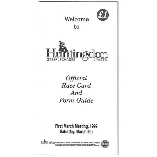 1999 Huntingdon First March Race Meeting (06/03/1999) Horse Racing Racecard