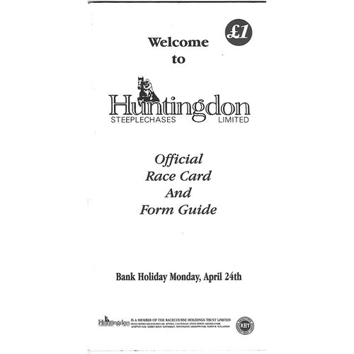 2000 Huntingdon Easter Race Meeting (24/04//2000) Horse Racing Racecard
