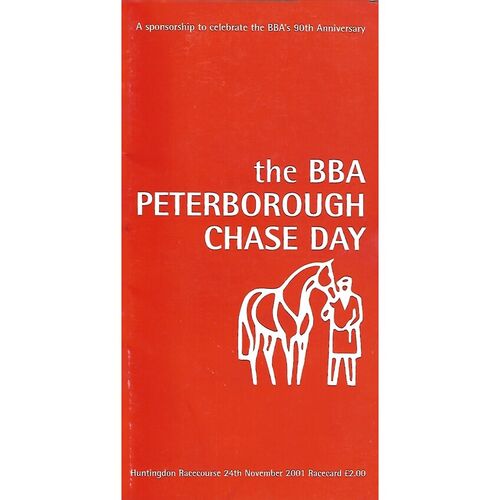 2001 Huntingdon The BBA Peterborough Chase Race Meeting (24/11/2001) Horse Racing Racecard