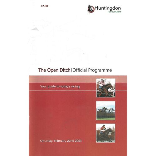 2003 Huntingdon Third February Race Meeting (22/03/2003) Horse Racing Racecard