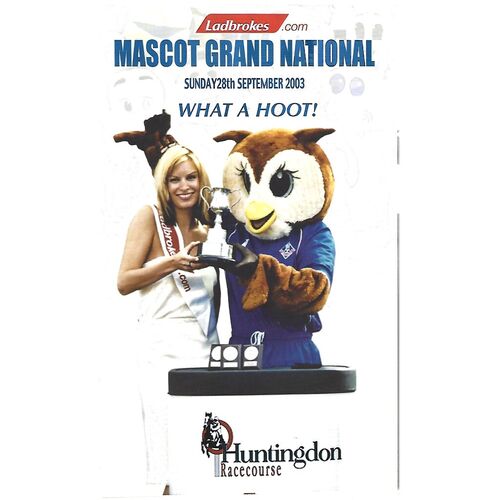 2003 Huntingdon Mascot Grand National Race Meeting (28/09/2003) Horse Racing Racecard