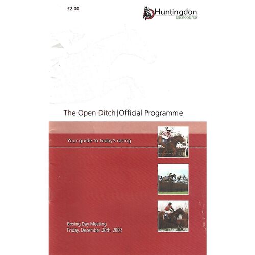 2003 Huntingdon Boxing Day Race Meeting (26/12/2003) Horse Racing Racecard