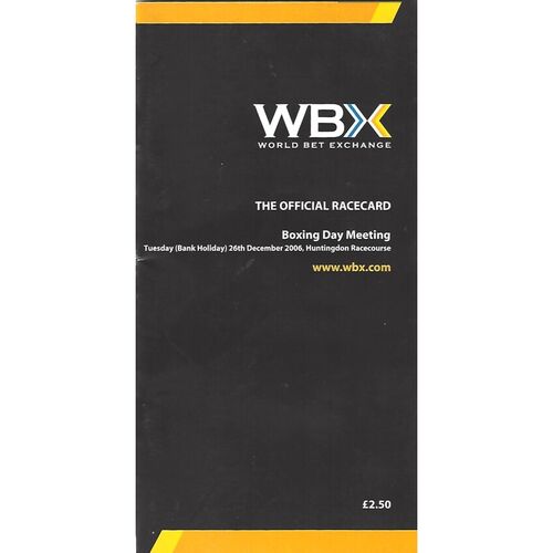 2006 Huntingdon Boxing Day Race Meeting (26/11/2006) Horse Racing Racecard