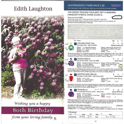 2008 Huntingdon First March Race Meeting (02/03/2008) Horse Racing Racecard