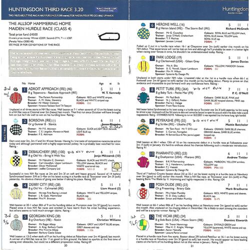2008 Huntingdon Willow Foundation Family Fun Day Race Meeting (24/03/2008) Horse Racing Racecard