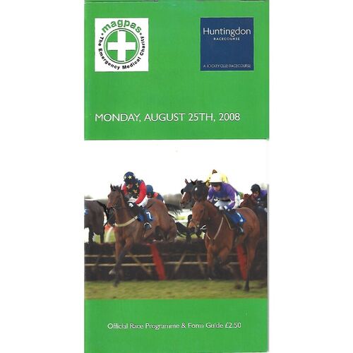 2008 Huntingdon August Bank Holiday Monday Race Meeting (25/08/2008) Horse Racing Racecard