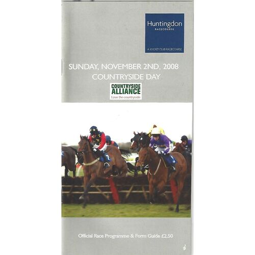 2008 Huntingdon Countryside Day Race Meeting (02/11/2008) Horse Racing Racecard