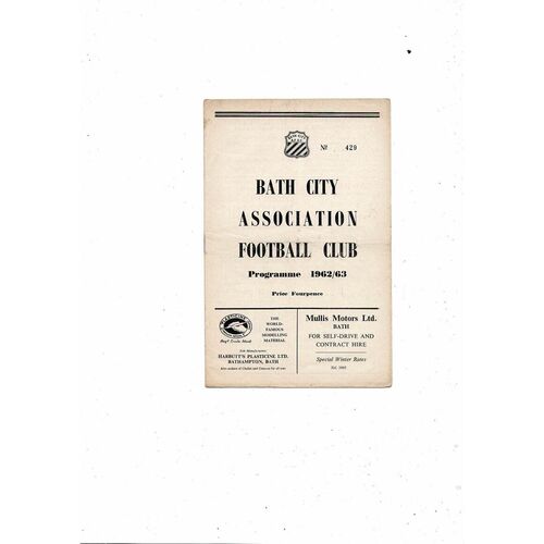 Bath City Home Football Programmes