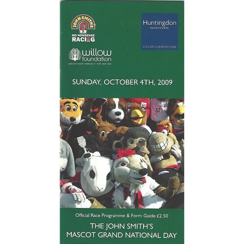 2009 Huntingdon The John Smith's Mascot Grand National Day Race Meeting (04/10//2009) Horse Racing Racecard