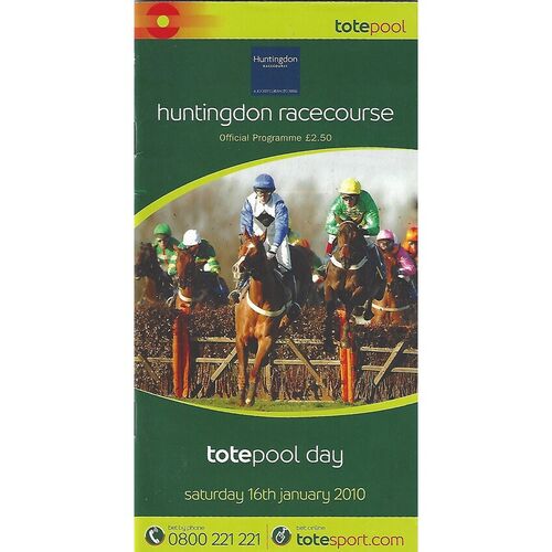 2010 Huntingdon Totepool Day Race Meeting (16/01/2010) Horse Racing Racecard